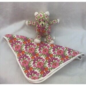 Vera Bradley lilli bell teddy bear and matching blanket & hat